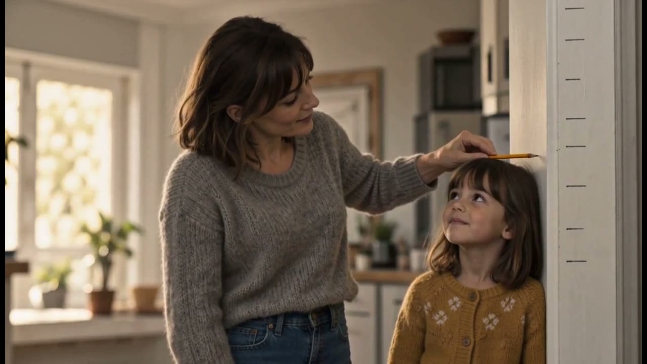 A mother reaches toward a child in a sunlit room