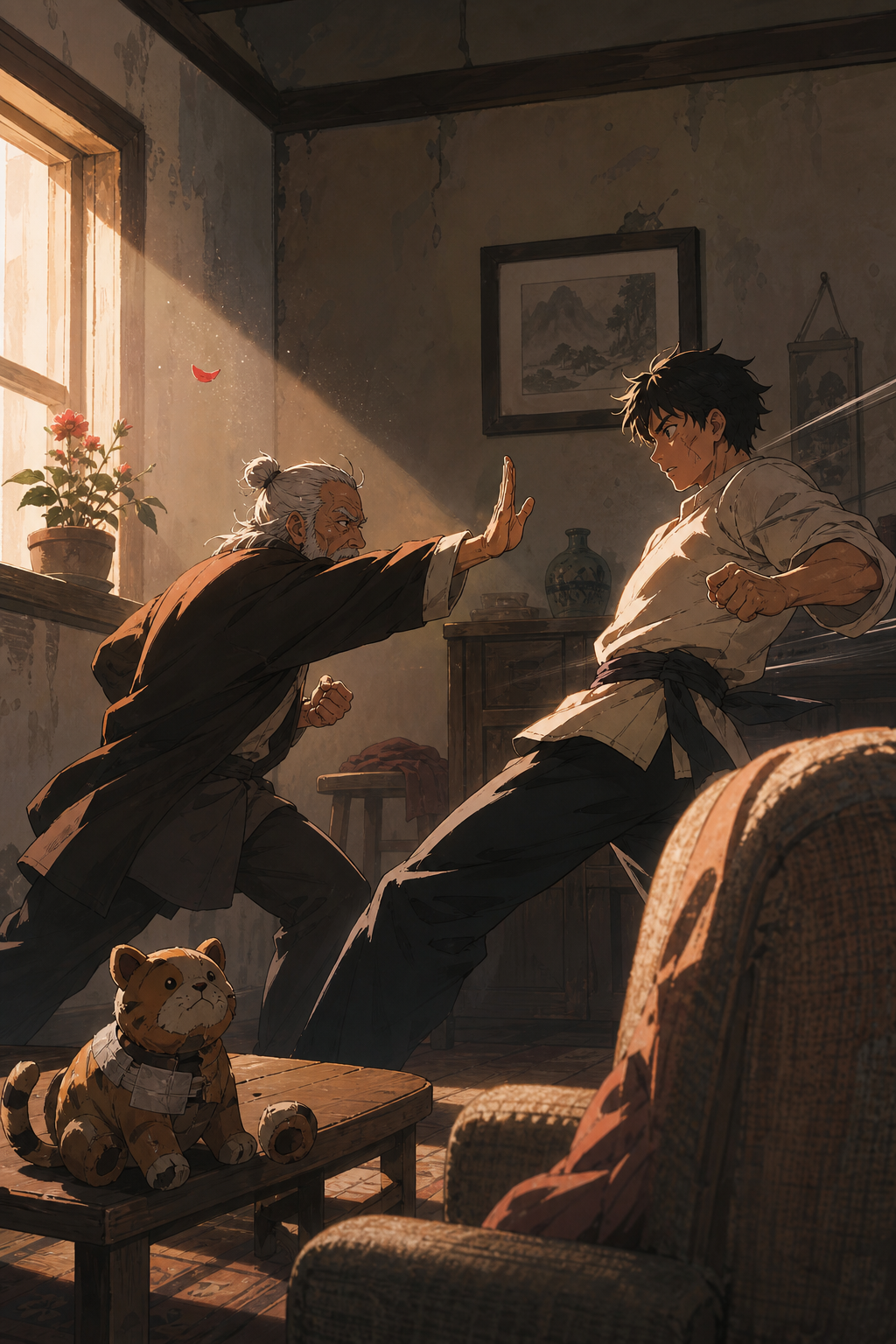 Kinetic martial action continuity — Pet Remembers Absence Climax After