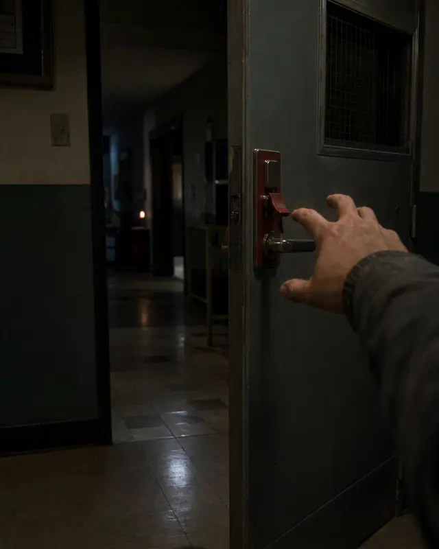 First-person bodycam QTE film plate — Motion Handoff