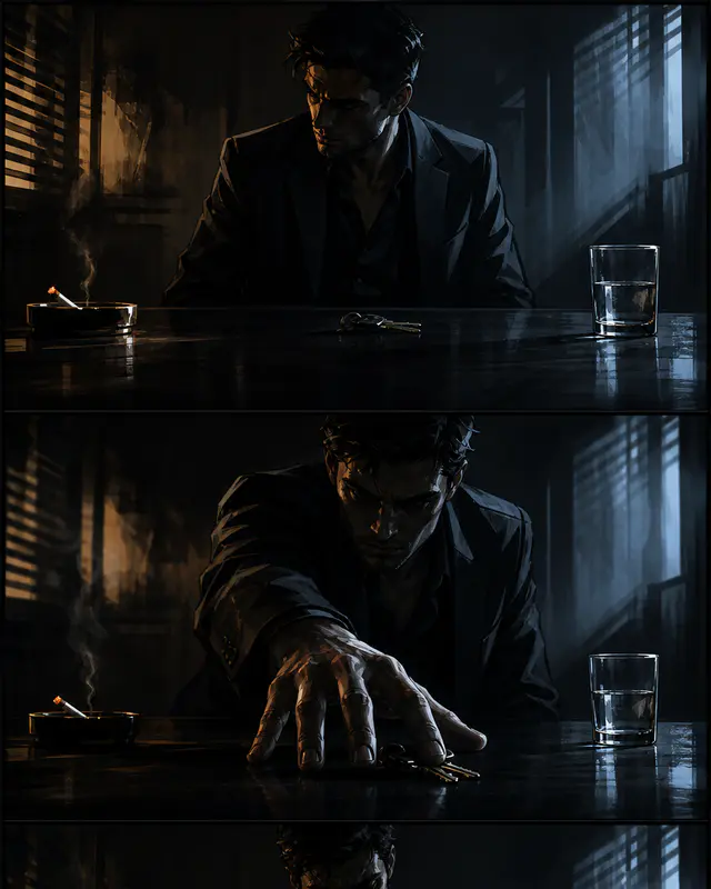 Noir storyboard-to-video caution board — Storyboard Continuity