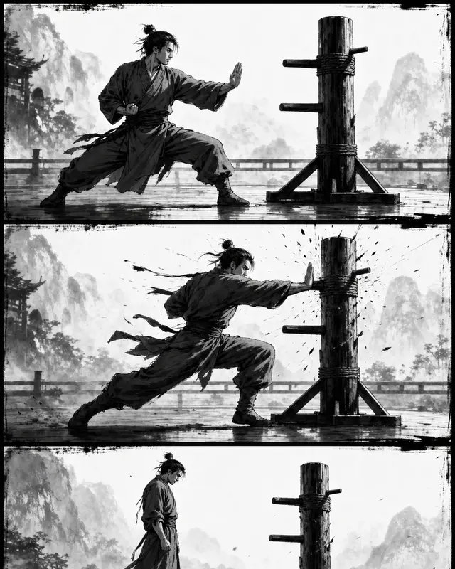Monochrome martial phase sheet — Storyboard Continuity